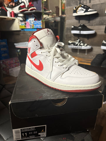 Air Jordan 1 mid white/ lobster red